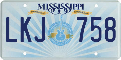 MS license plate LKJ758