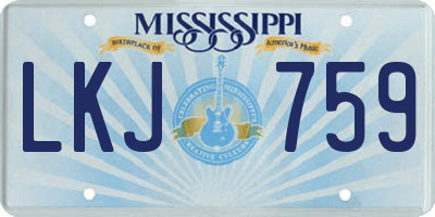 MS license plate LKJ759
