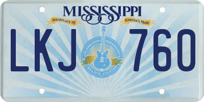 MS license plate LKJ760