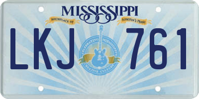 MS license plate LKJ761