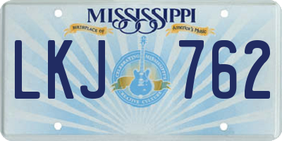 MS license plate LKJ762