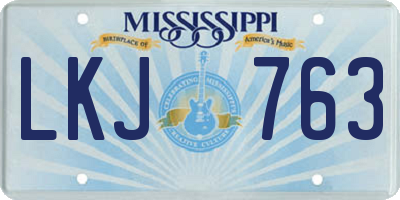 MS license plate LKJ763
