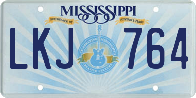 MS license plate LKJ764