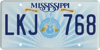 MS license plate LKJ768