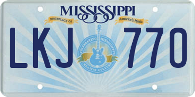 MS license plate LKJ770