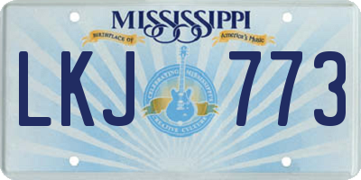 MS license plate LKJ773