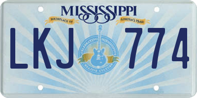 MS license plate LKJ774