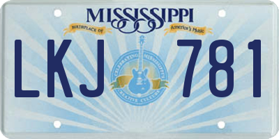 MS license plate LKJ781