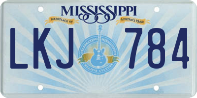 MS license plate LKJ784
