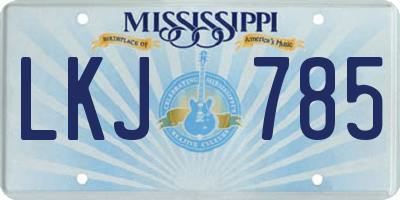 MS license plate LKJ785