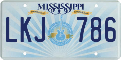 MS license plate LKJ786