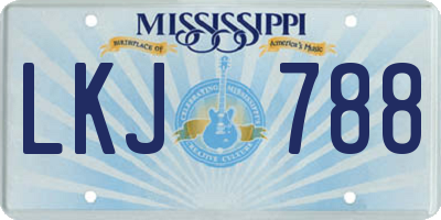 MS license plate LKJ788