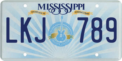 MS license plate LKJ789