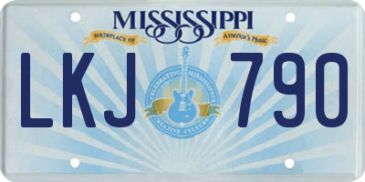 MS license plate LKJ790