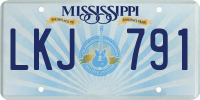 MS license plate LKJ791