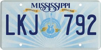 MS license plate LKJ792
