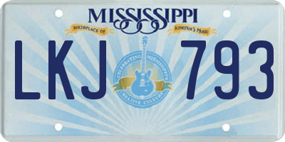 MS license plate LKJ793