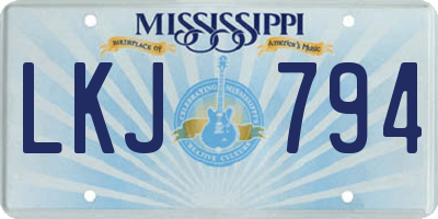 MS license plate LKJ794