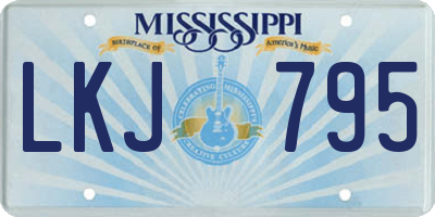 MS license plate LKJ795
