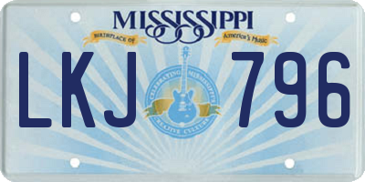 MS license plate LKJ796