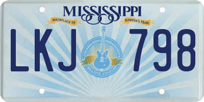 MS license plate LKJ798