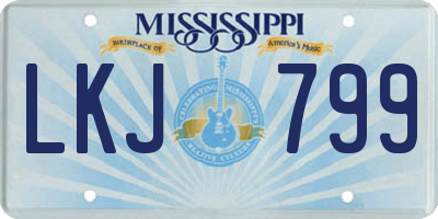 MS license plate LKJ799