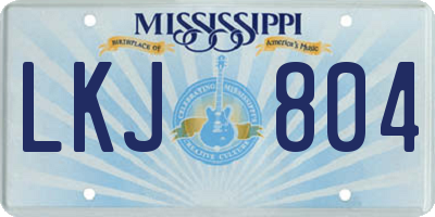 MS license plate LKJ804