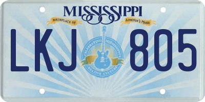 MS license plate LKJ805