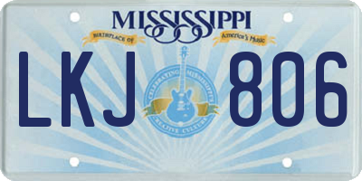 MS license plate LKJ806