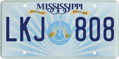MS license plate LKJ808
