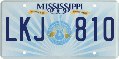 MS license plate LKJ810