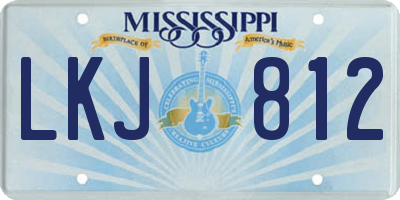MS license plate LKJ812