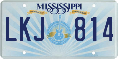 MS license plate LKJ814
