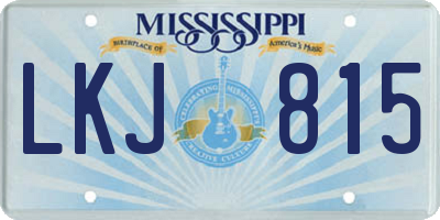 MS license plate LKJ815
