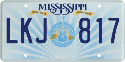 MS license plate LKJ817