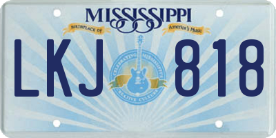MS license plate LKJ818
