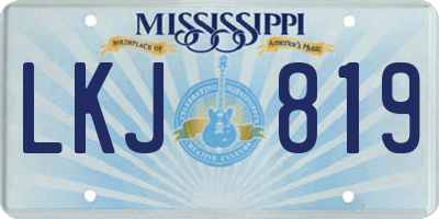 MS license plate LKJ819