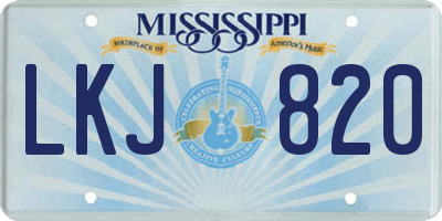 MS license plate LKJ820