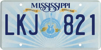 MS license plate LKJ821