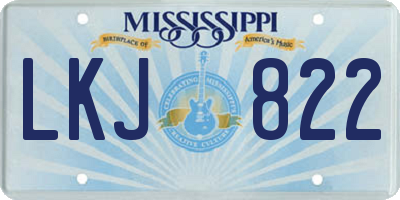 MS license plate LKJ822