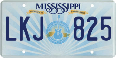 MS license plate LKJ825