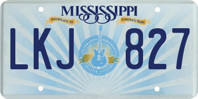MS license plate LKJ827