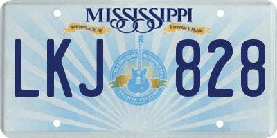MS license plate LKJ828