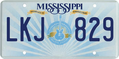 MS license plate LKJ829