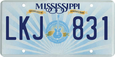 MS license plate LKJ831