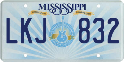 MS license plate LKJ832