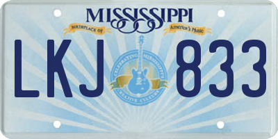 MS license plate LKJ833