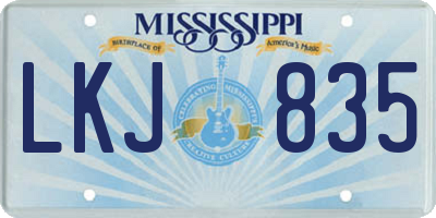 MS license plate LKJ835