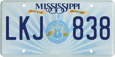 MS license plate LKJ838