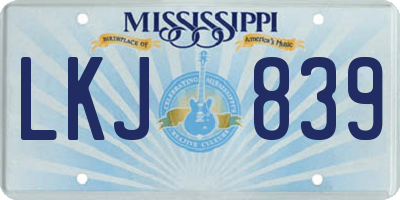 MS license plate LKJ839